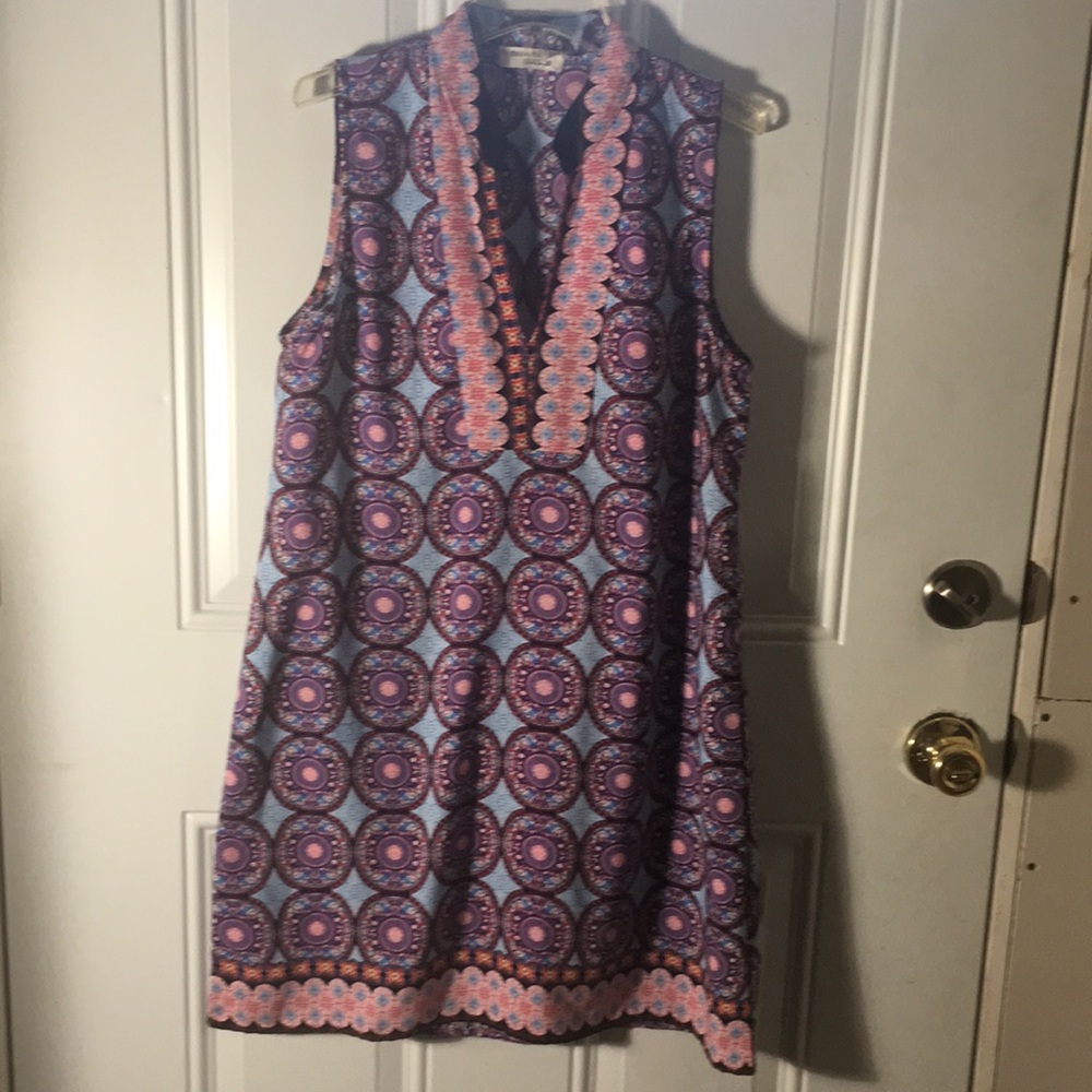 Million Bullpup woman’s sleeveless a-line sheath midi dress with v neck size M